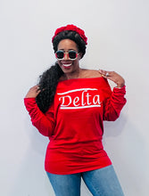 Load image into Gallery viewer, Off the Shoulder Red Delta Top
