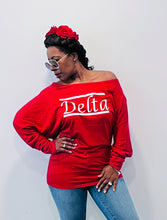 Load image into Gallery viewer, Off the Shoulder Red Delta Top
