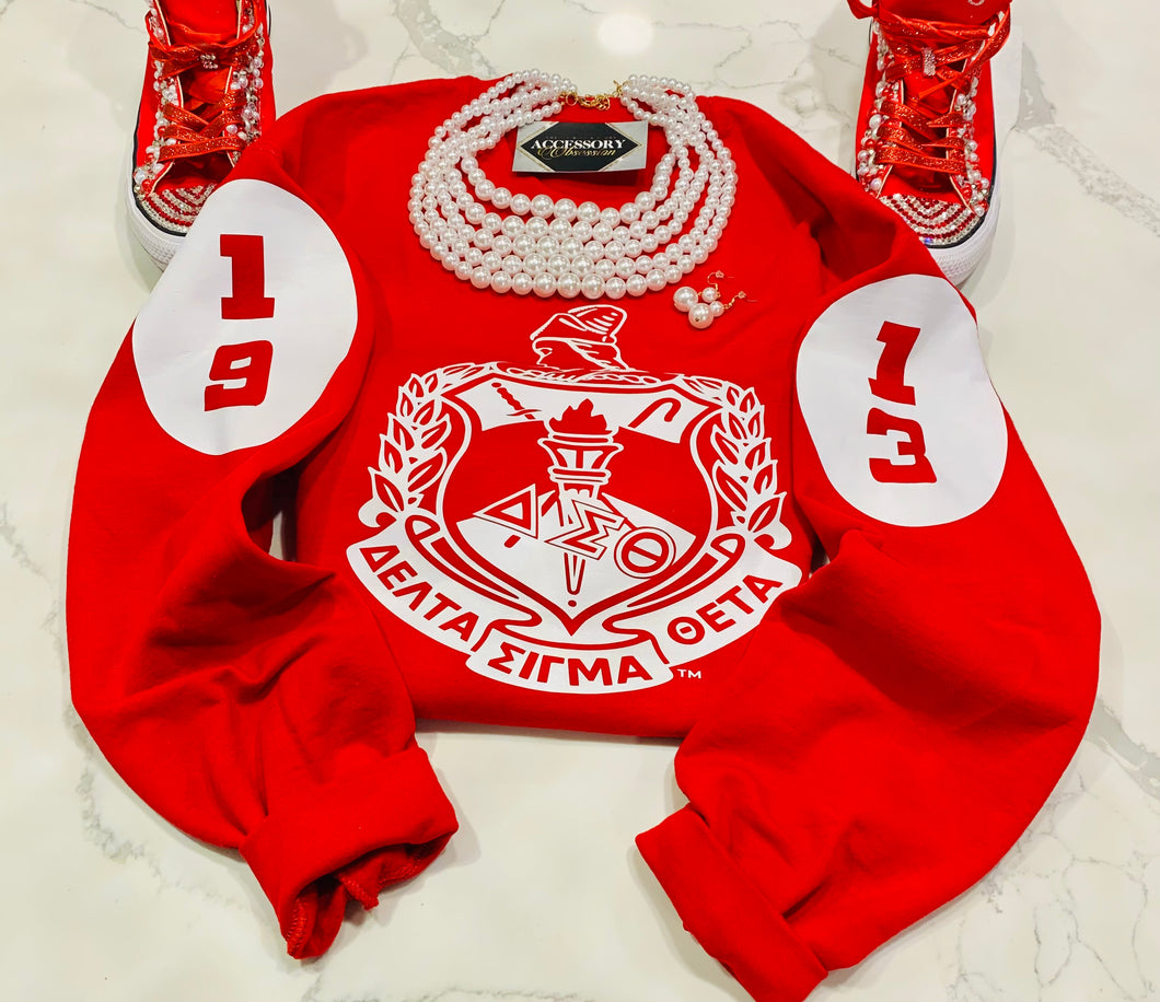 Delta Sigma Theta Red Enhanced Crest Sweatshirt